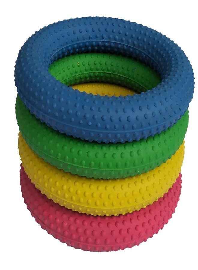 CRAZX CRAXZ Tennis Rings: Outdoor Party, Beach & Playground Game for Adults, Kids & Families - Rubber Dotted Disks for Tennikoit Games (Pack of 4) - Image 4
